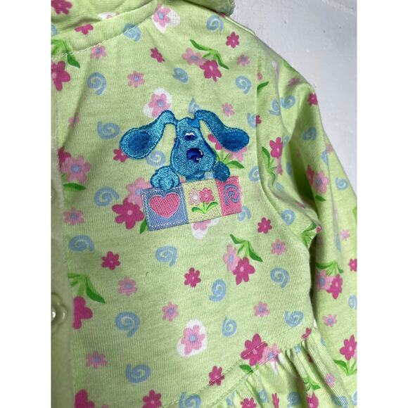 Vintage Blues Clues Girls Dress Tunic Green Floral Size 3T - Picture 2 of 10